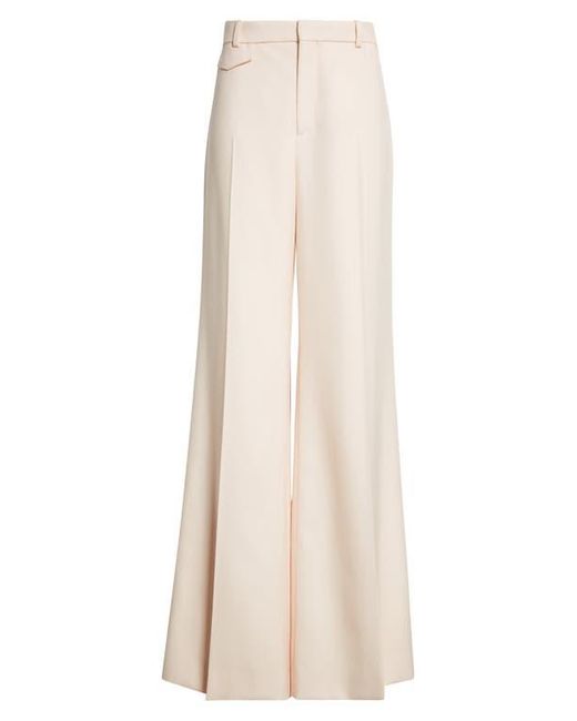 Chloé Pink Virgin Wool Wide Leg Trousers