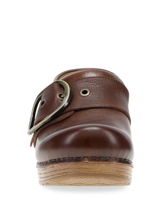 Dansko Brown Pearson Buckle Strap Clog