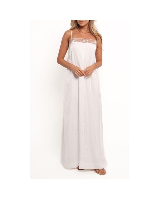 Petal & Pup White Alisha Floral Jacquard Maxi Dress