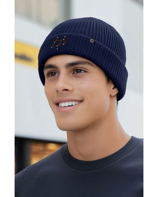 Alix Blue Molecule Beanie for men