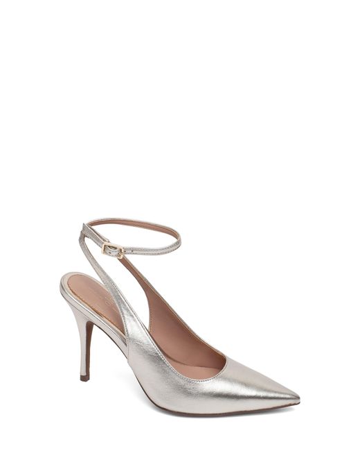 Linea Paolo Ankle Strap Pointed Toe Pump in White | Lyst