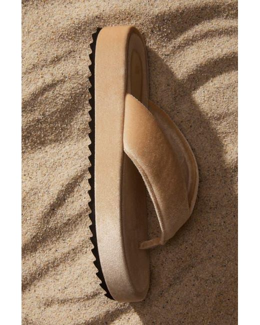 H&M White Velour Flip-Flops