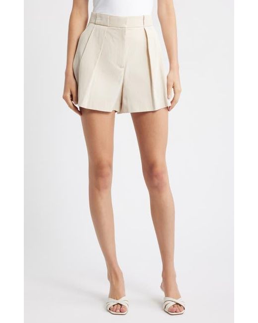 Mango Natural Greta Pleat Front Shorts