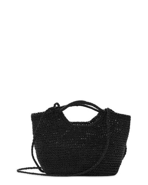 Mango Women's Black Woven Tote Bag