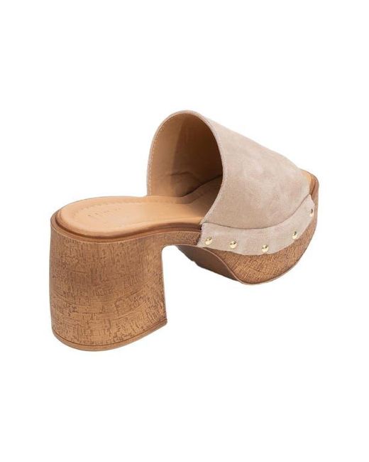 Forever & Always Shoes White Pull Leather Platform Mules