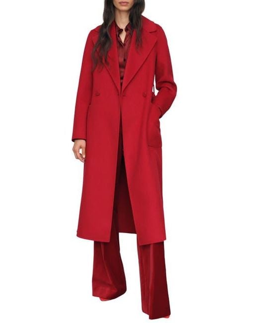 Reiss Red Lucia Wool Blend Coat
