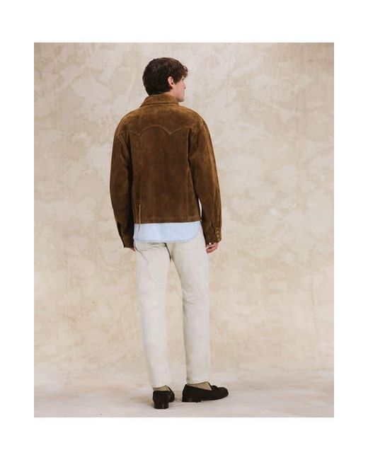 Fortela Brown Suede Western Jacket for men