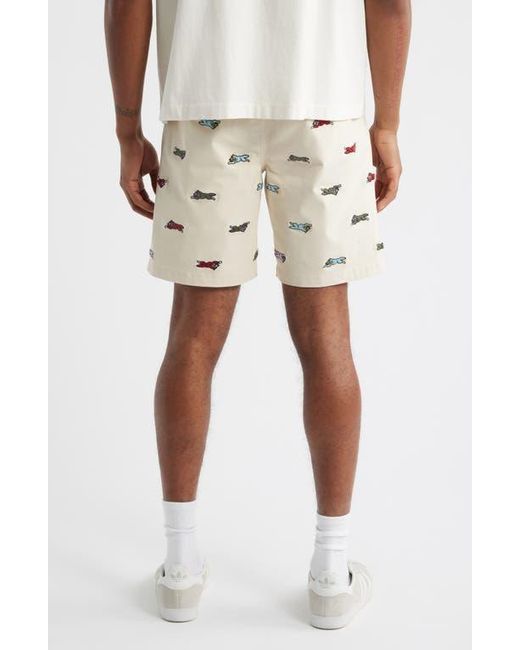 ICECREAM Natural Universe Embroidered Flat Front Cotton Shorts for men