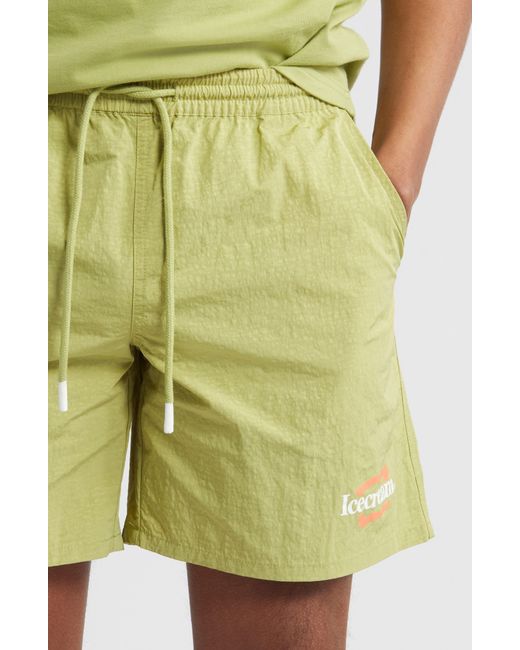 ICECREAM Green Trademark Shorts for men