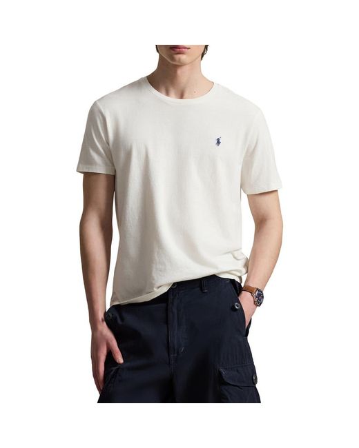 Polo Ralph Lauren Standard Fit Cotton & Linen T-Shirt in White for Men ...