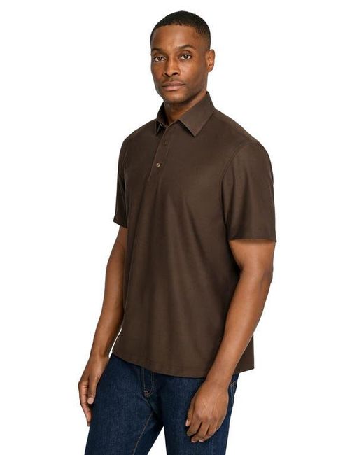 Brooklyn Brigade Brown Solid Mapleton Luxe Cross Dyed Polo for men
