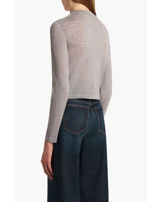 Khaite Gray Brieta Merino Wool Blend Cardigan