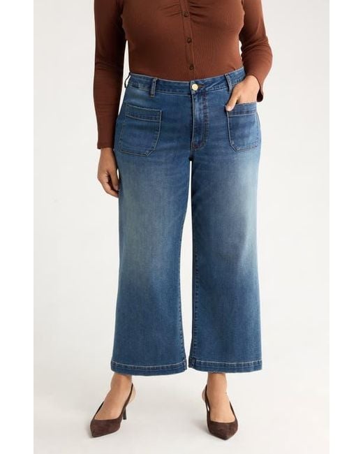 Kut From The Kloth Blue Meg High Waist Ankle Wide Leg Jeans