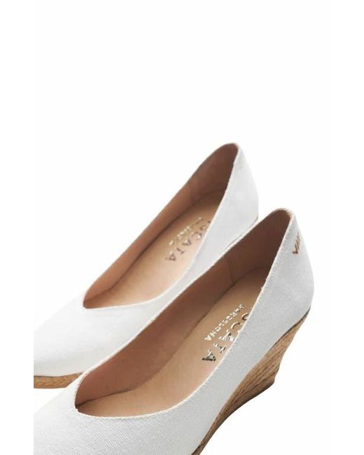 VISCATA White Roses Canvas V Cut Espadrille Wedges