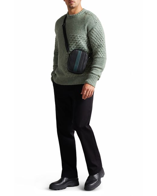 Ted Baker Ever Striped Flight Bag in Black for Men Lyst