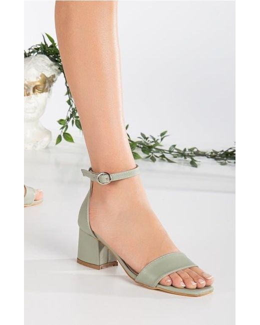 Forever & Always Shoes Metallic Iva Low Block Heel Sandals