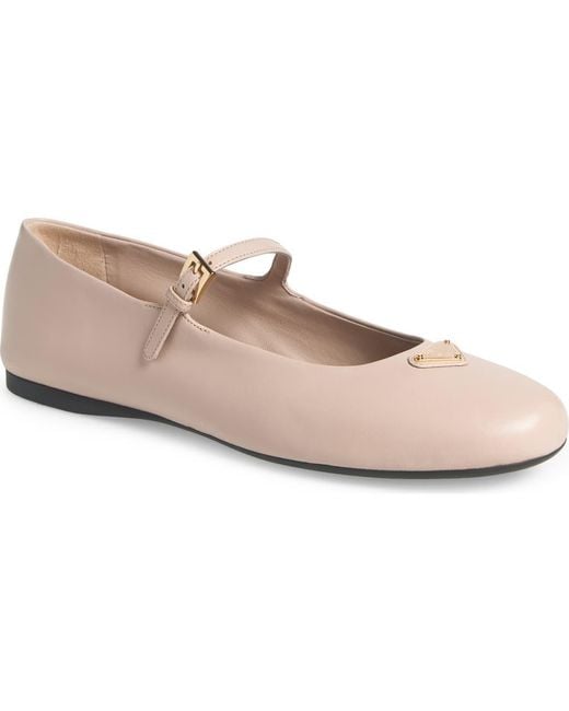 Prada Ballerina Mary Jane in Pink | Lyst