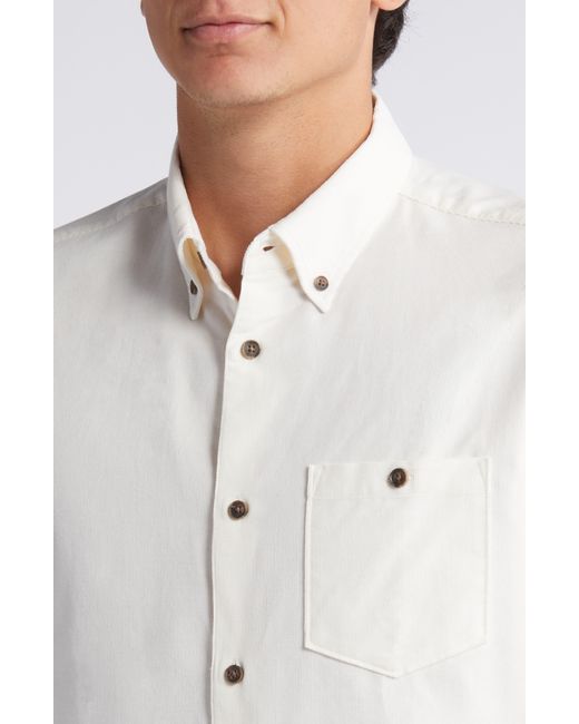 Ted Baker White Lecco Slim Fit Corduroy Button-down Shirt for men