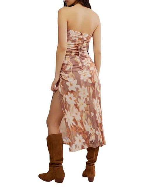 Free People Brown Presley Strapless Midi Dress