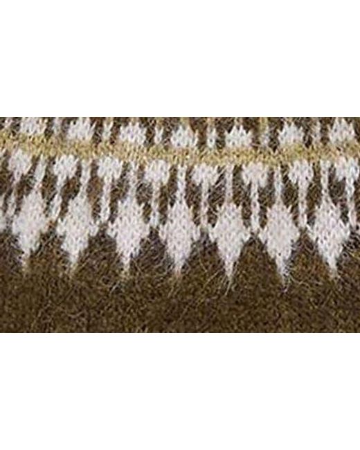 Barbour Green Lorrie Fair Isle Wool & Alpaca Blend Sweater