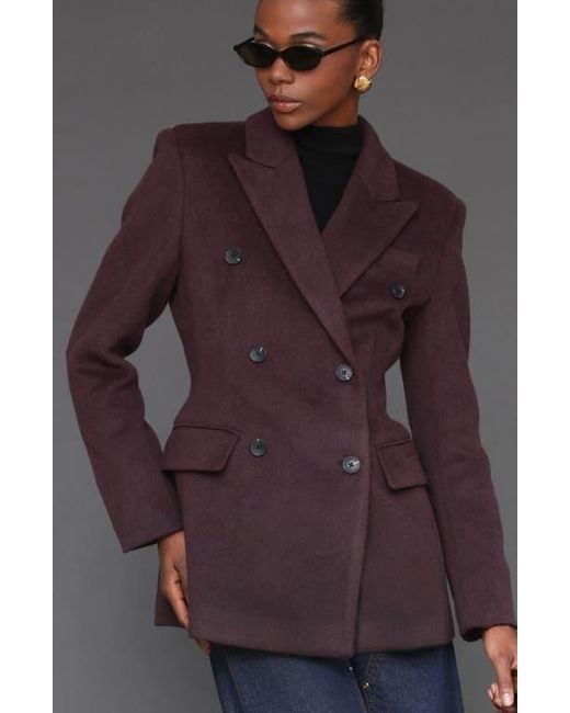 Avec Les Filles Purple Hourglass Blazer Coat