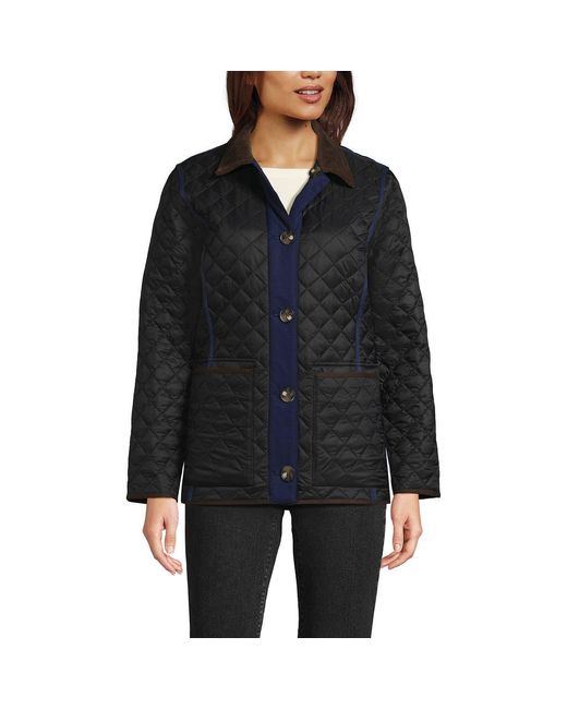 Lands' End Black Reversible Barn Quilted Jacket