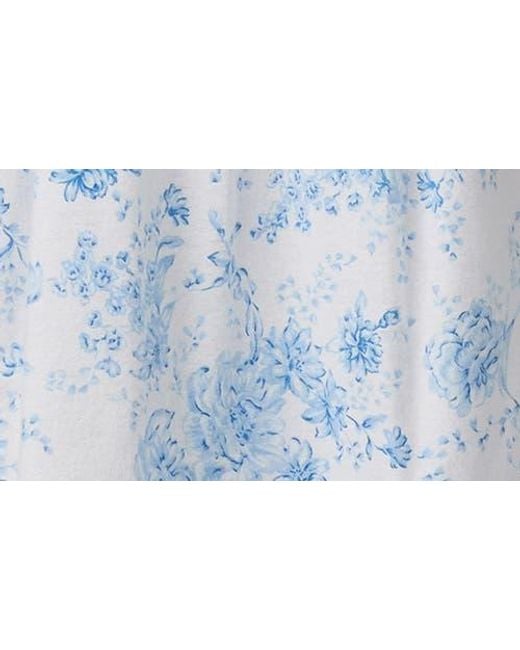 Eileen West Blue Long Sleeve Cotton Flannel Ballet Nightgown