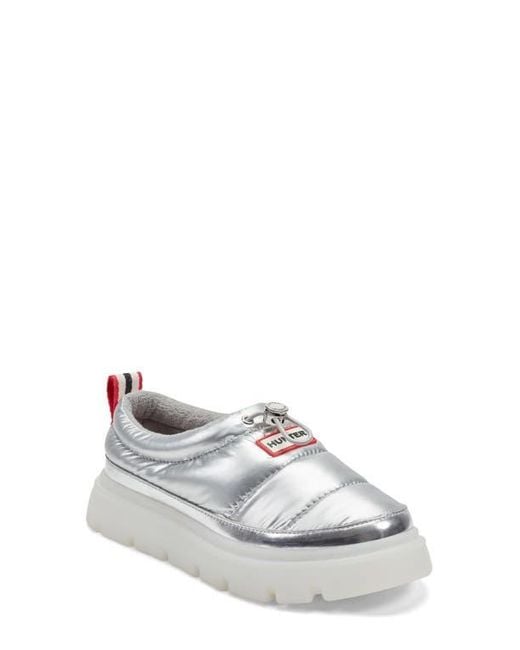 Hunter White Madi Platform Puffer Slipper