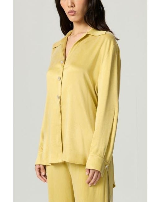 Nocturne Yellow Belted Shirt With Statement Buttons