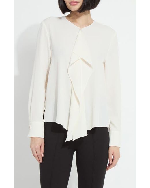 Lyssé White Celeste Flounced Blouse