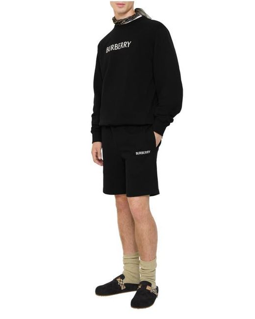 Burberry Black Logo Cotton Shorts for men
