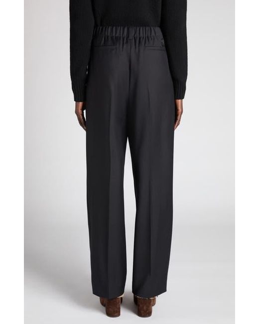 Moncler Black Drawstring Wool Trousers