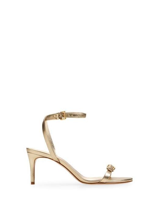 SCHUTZ SHOES Metallic Aurora Mid Ankle Strap Sandal