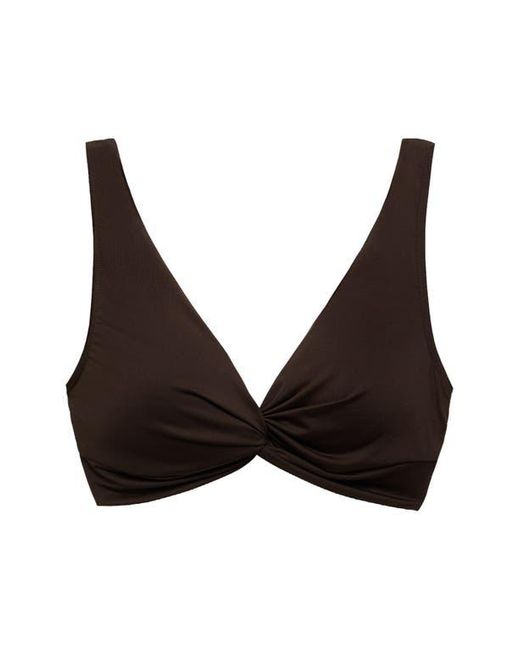 Mango Black Twist Front Bikini Top