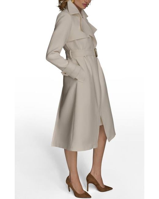 Donna Karan Natural Belted Long Raincoat