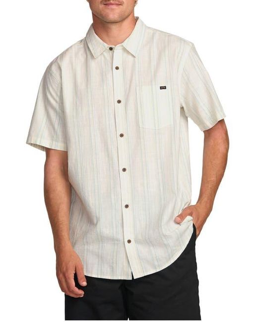 Billabong White All Day Stripe Short Sleeve Button-Up Shirt for men