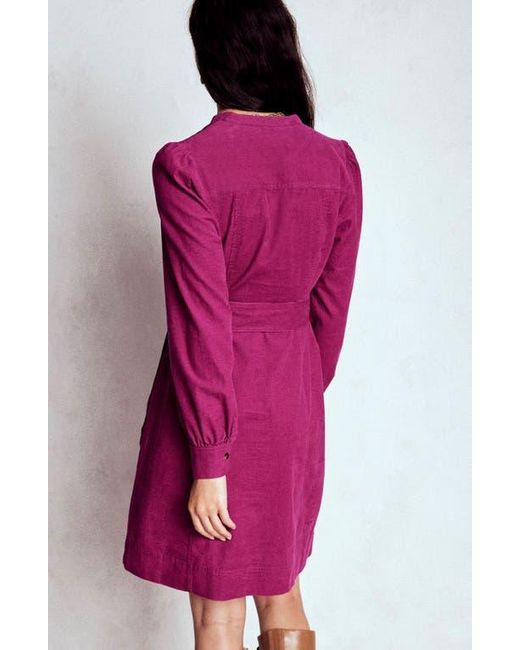 Boden Pink Bre Belted Corduroy Shirtdress