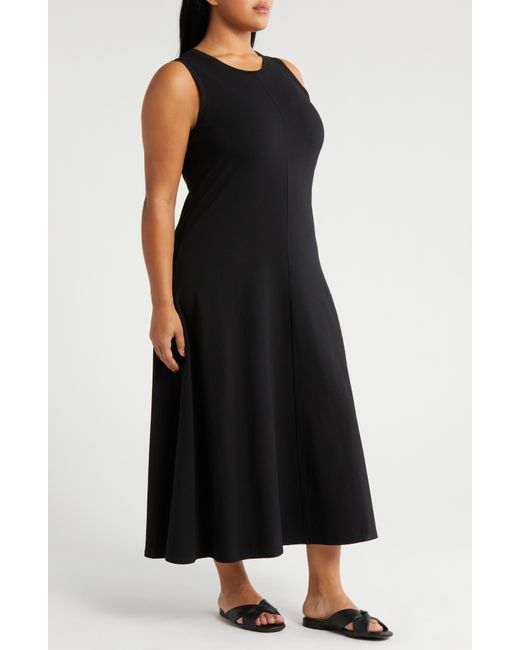 Nordstrom Black Sleeveless Cotton Knit Dress