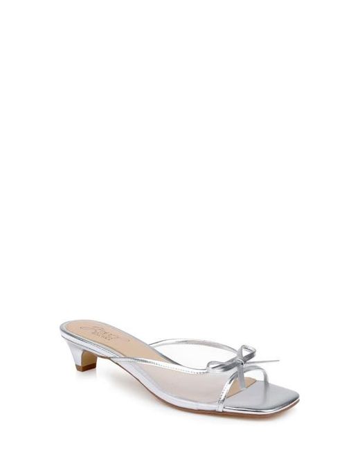 Badgley Mischka White Felisha Kitten Heel Slide Sandal