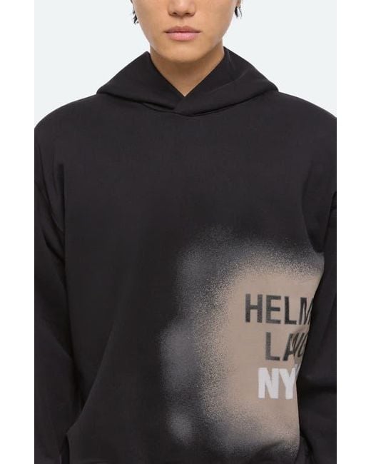 Helmut Lang Black Spray Graphic Hoodie for men