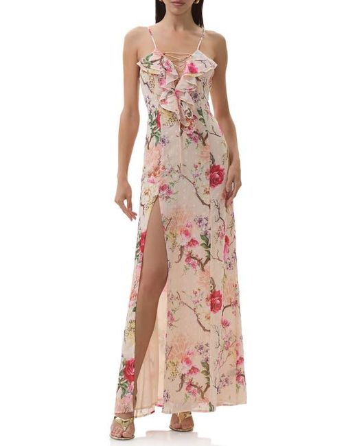 AFRM Multicolor Lovette Floral Chiffon Gown