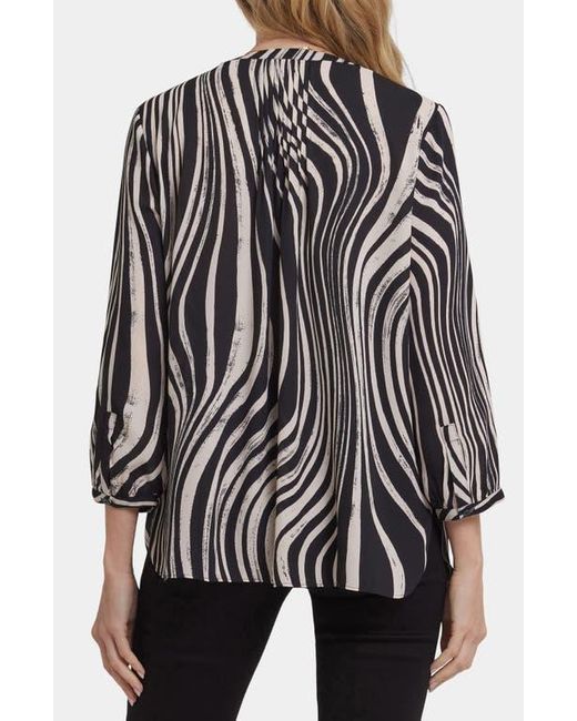 NYDJ Black Pintuck Top