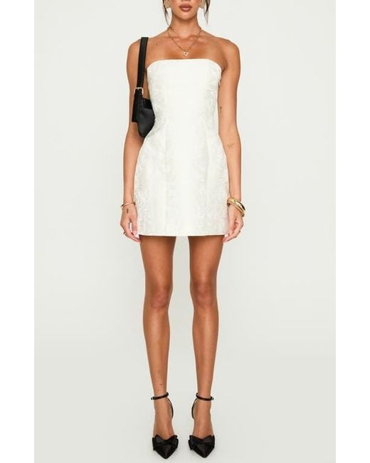 Princess Polly Heaven Sent Strapless Minidress in White | Lyst Princess Polly Heaven Sent Strapless Minidress in White | Lyst