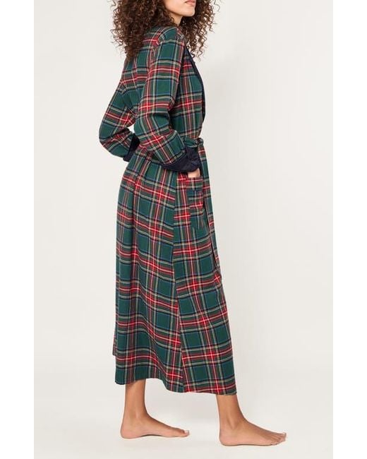 Petite Plume Blue Kensington Tartan Cotton Twill Robe