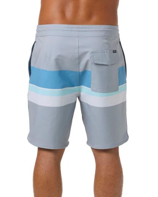 O'neill Sportswear Blue Cruzer Stripe Scallop Swim Trunks for men