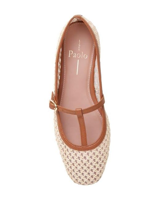 Linea Paolo Pink Monet T-Strap Flat
