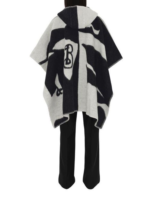 Burberry Split End Bonded Hooded Ruana in Black | Lyst