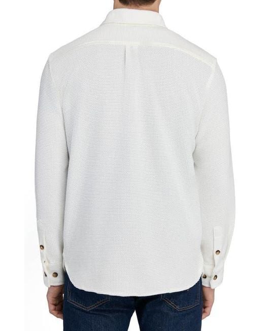 Con.struct Blue Slim Fit Solid Shirt Jacket for men