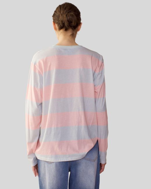 Cynthia Rowley Blue Ls Striped T-shirt