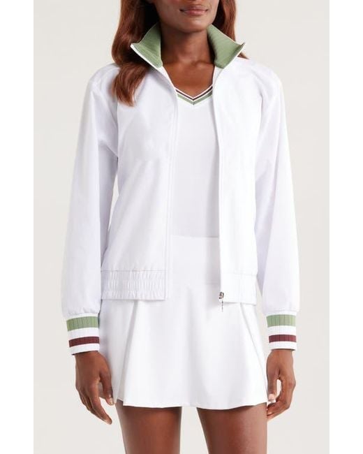 Head White X Veronica Beard Front Zip Track Jacket